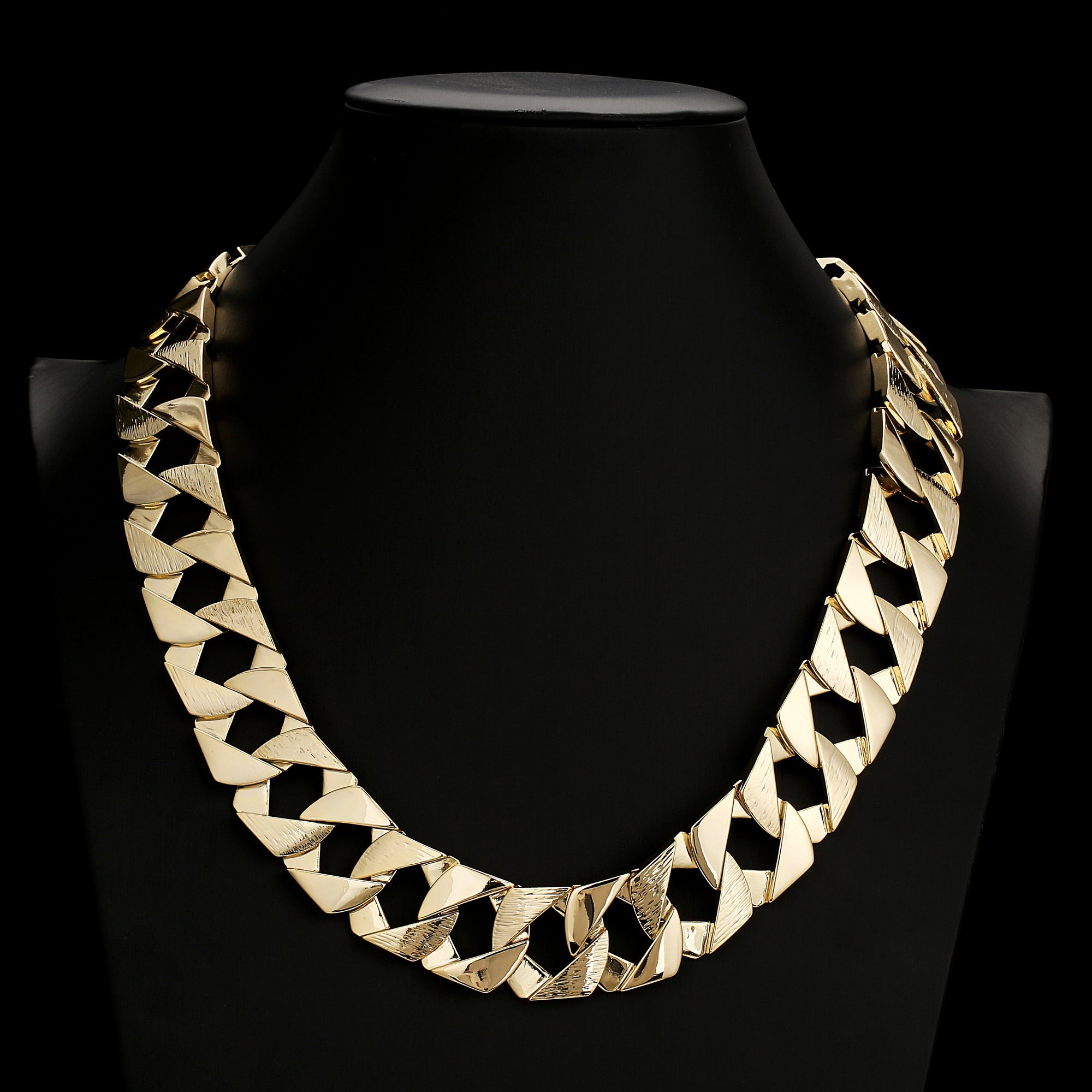 27mm Heavy Gold Bark Cuban Curb Chain Fat Necklace