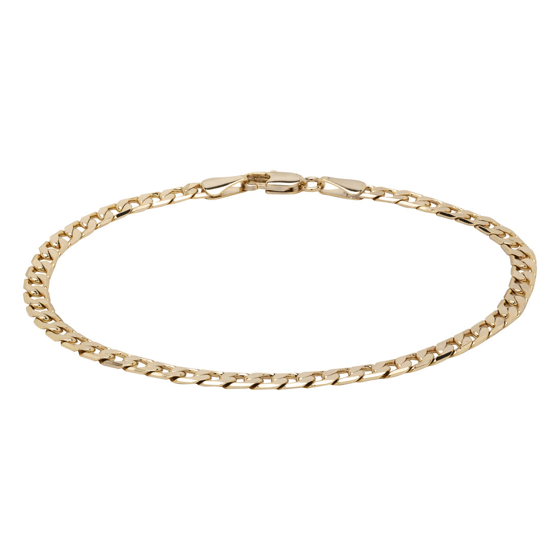4mm Gold Cuban Curb Classic Bracelet