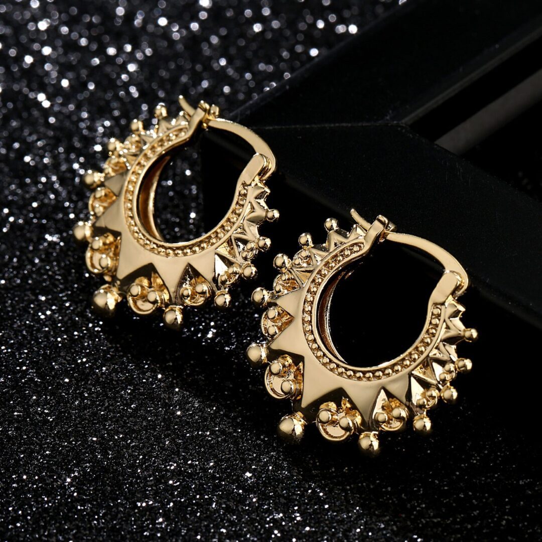 Extra Large Gold Gypsy Creole Earrings - 1.4 inch