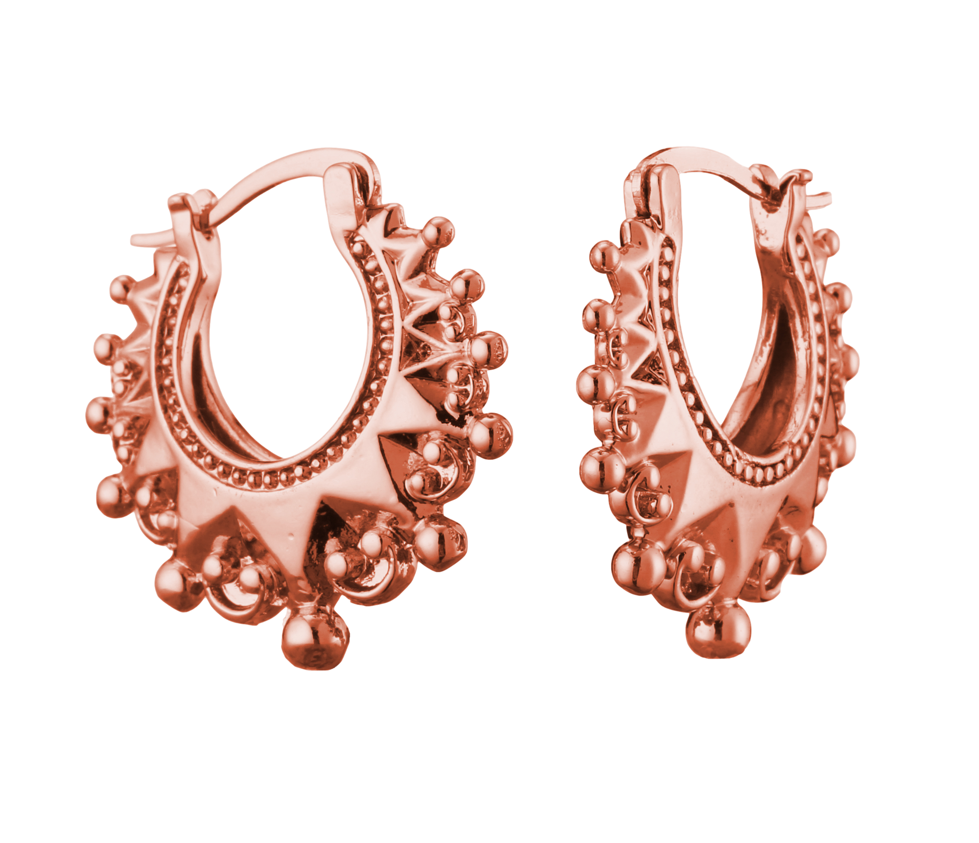 Extra Large Rose Gold Gypsy Creole Earrings - 1.4 inch