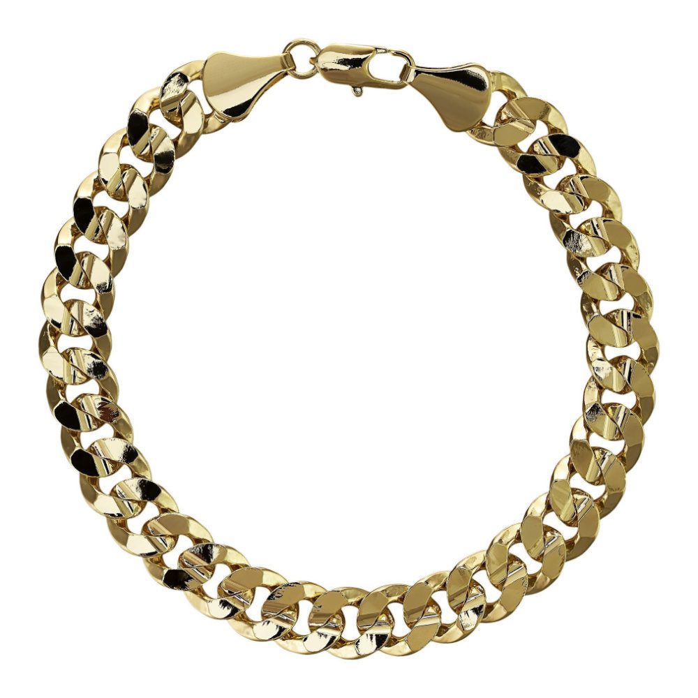 9mm Cuban Curb Classic Gold Bracelet