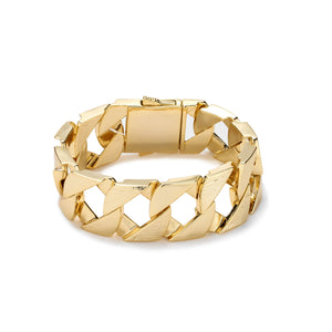 27mm Heavy Gold Bark Cuban Curb Fat Bracelet