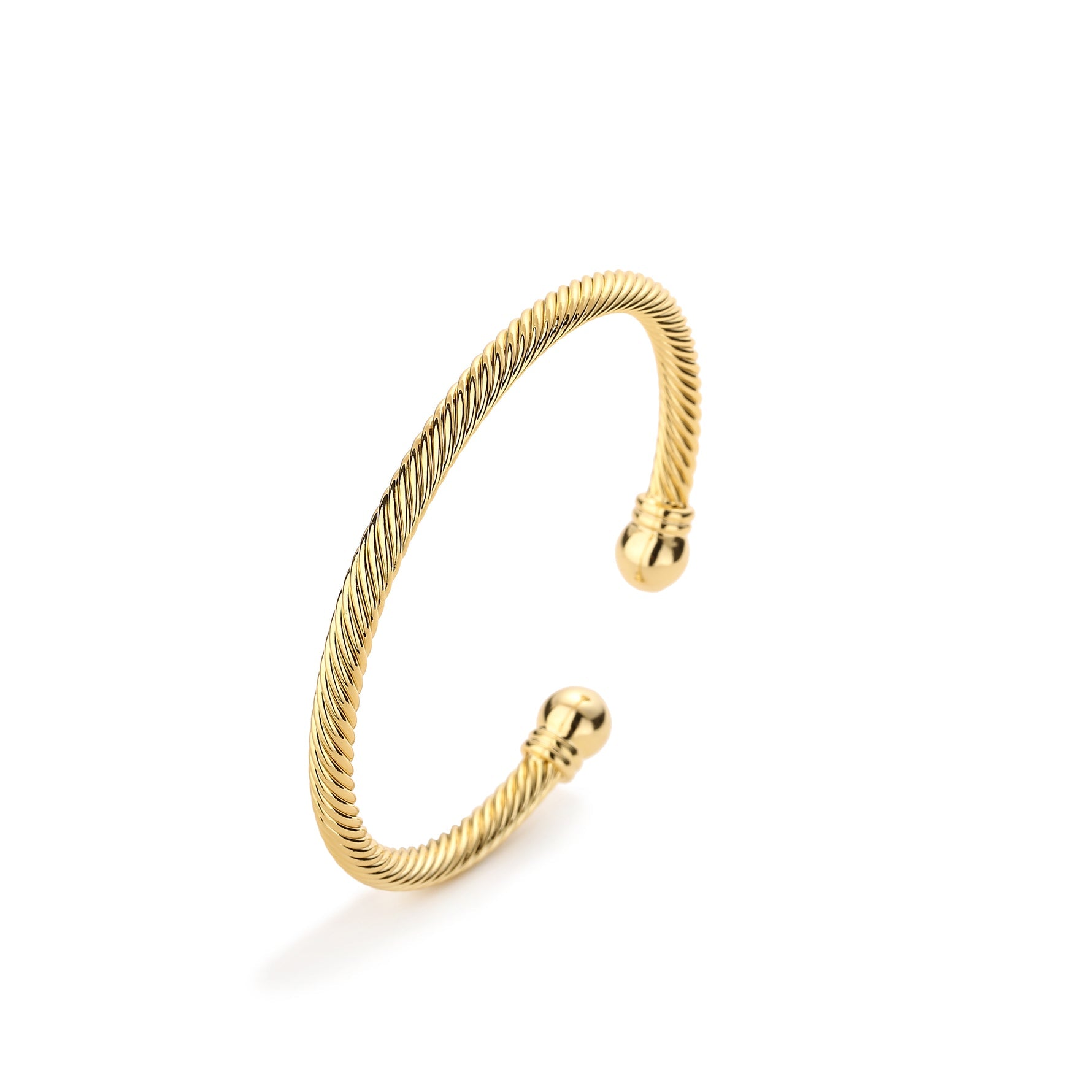 Gold Patterned Torque Bangle - Adjustable