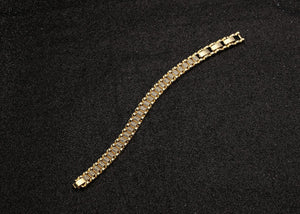 10mm Watch Style Gold Link Bracelet - Adjustable