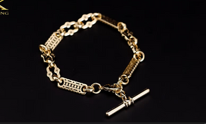 9mm Kids Gold Stars and Bars T-Bar Bracelet