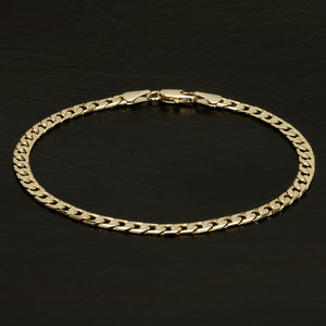 4mm Gold Cuban Curb Classic Bracelet