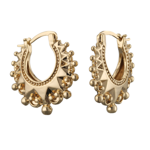 Extra Large Gold Gypsy Creole Earrings - 1.4 inch