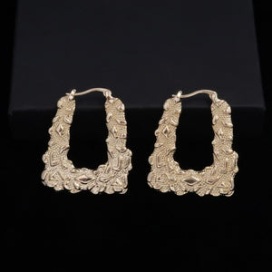 Large Gold Gypsy 3D Handbags Creole Earrings