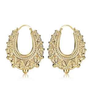 Extra Large Gold Long Gypsy Creole Earrings - 1.9 inch