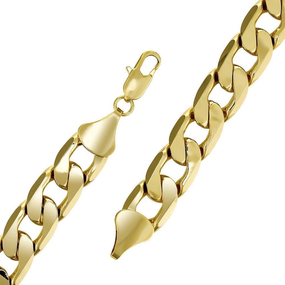 12mm Cuban Curb Classic Gold Chain Necklace - 24 Inch