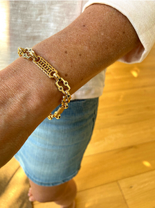 Gold Stars And Bars Luxury Bracelet