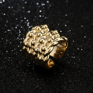 XXL Gold 4 Row Keeper Ring - Adjustable