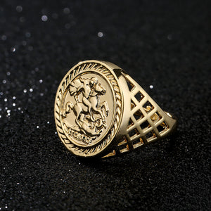 St George Gold Sovereign Ring with Stones