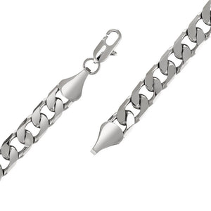 12mm Cuban Curb Classic Silver Chain Necklace