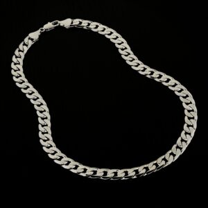 12mm Cuban Curb Classic Silver Chain Necklace