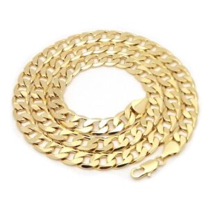 9mm Cuban Curb Classic Gold Chain Necklace - 16 Inch