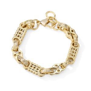 3D Gold Stars And Bars Bracelet