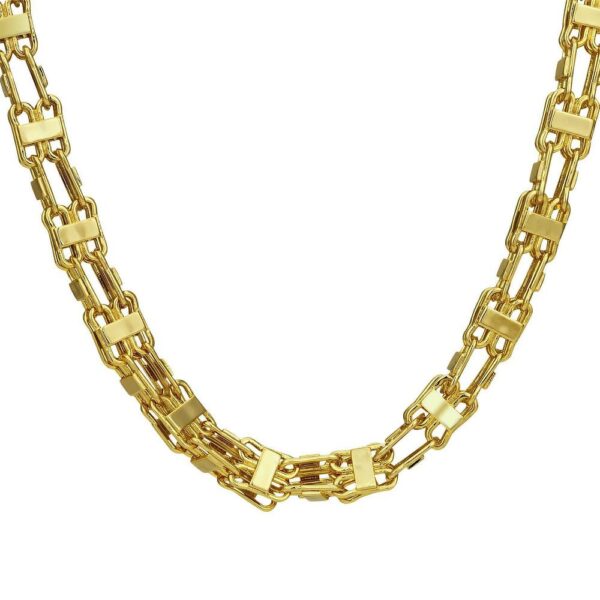 Giant Gold Cage Chain Necklace