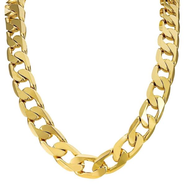 12mm Cuban Curb Classic Gold Chain Necklace - 24 Inch