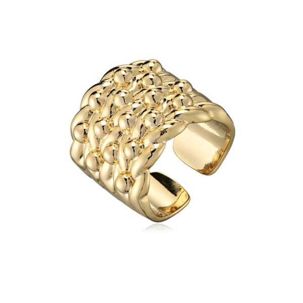 XXL Gold 4 Row Keeper Ring - Adjustable