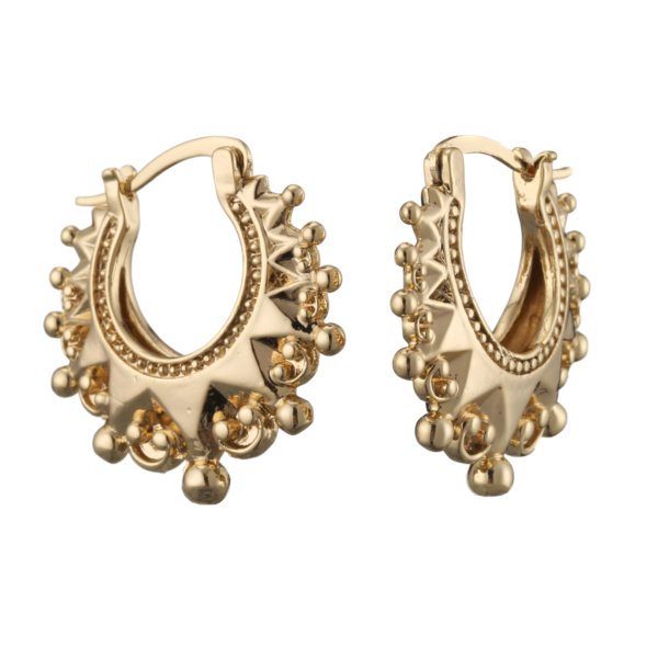 Extra Large Gold Gypsy Creole Earrings - 1.4 inch