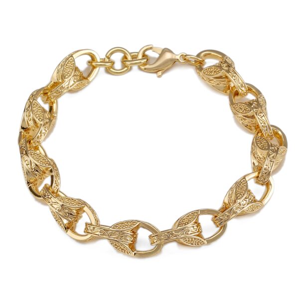 Luxury Gold 3D Patterned Tulip Chain Bracelet