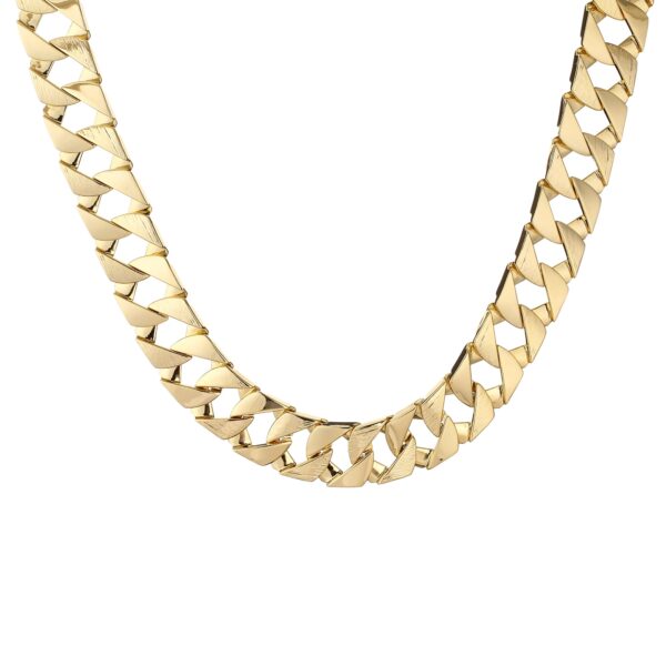 27mm Heavy Gold Bark Cuban Curb Chain Fat Necklace