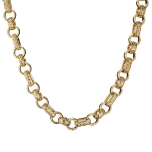 18mm Luxury XXL Gold Ornate Gypsy Link Belcher Chain